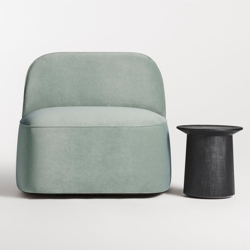 Looksee Swivel Side Chair, Breezy Blue Velvet