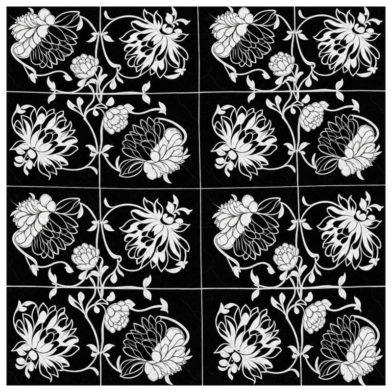 Coussins décoratifs blancs à motif floral double face, 16 x 16 pouces