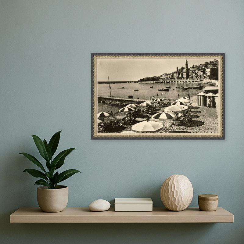 «Summer in France No. 3», reproduction d'art sur toile encadrée, H 17 po x l 27 po, No, Matinée bronze noir