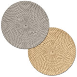 Faux Basket Weave Reversible Round Plastic Placemats