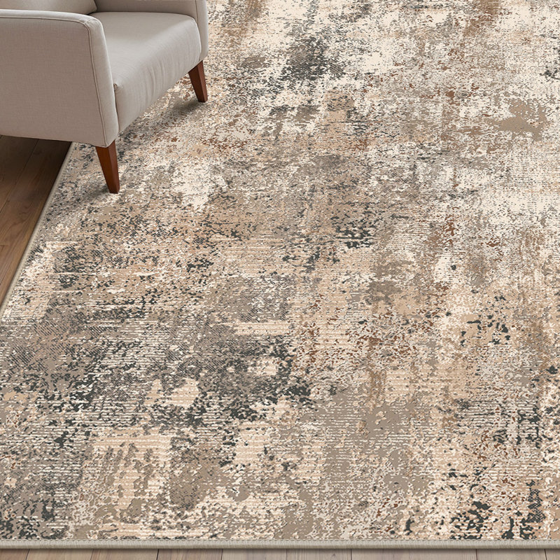 Tapis d'intérieur Pavelina, Taupe, Rectangle 5 pi x 7 pi