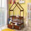 Lit simple en bois avec deux tiroirs-431715154