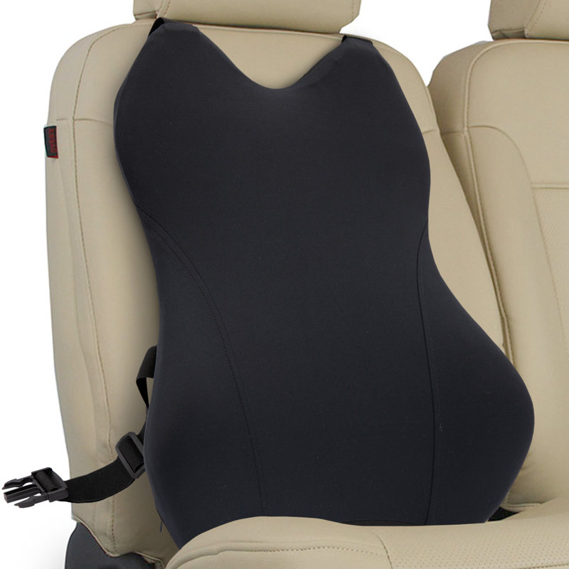 Coussin en mousse à mémoire de forme Cheer Collection pour voiture avec sangles doubles et housse en jersey lavable