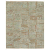 Tiki Geometric Area Rug in Blue/Brown