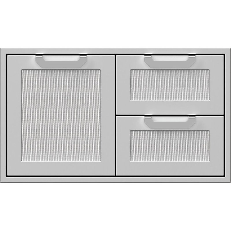 36" Double Drawer and Storage Door Combo Marquise Accented Panels