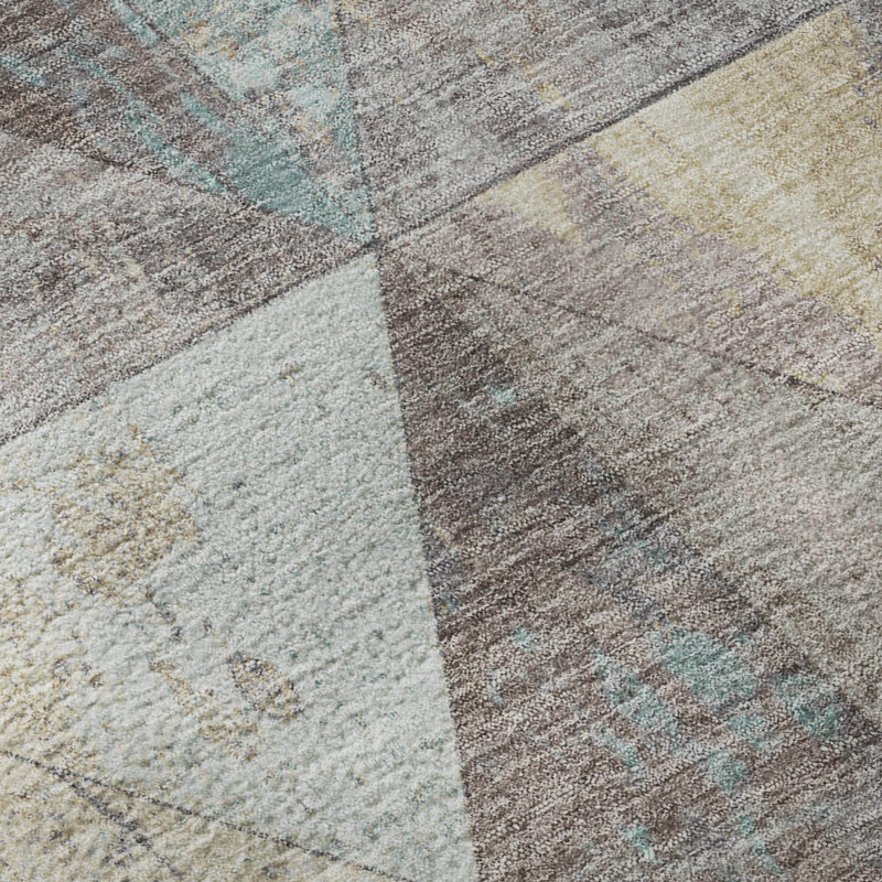 Premium Machine Washable Varroville AMF1721 Geometric Rug, Rectangle 3' x 5'