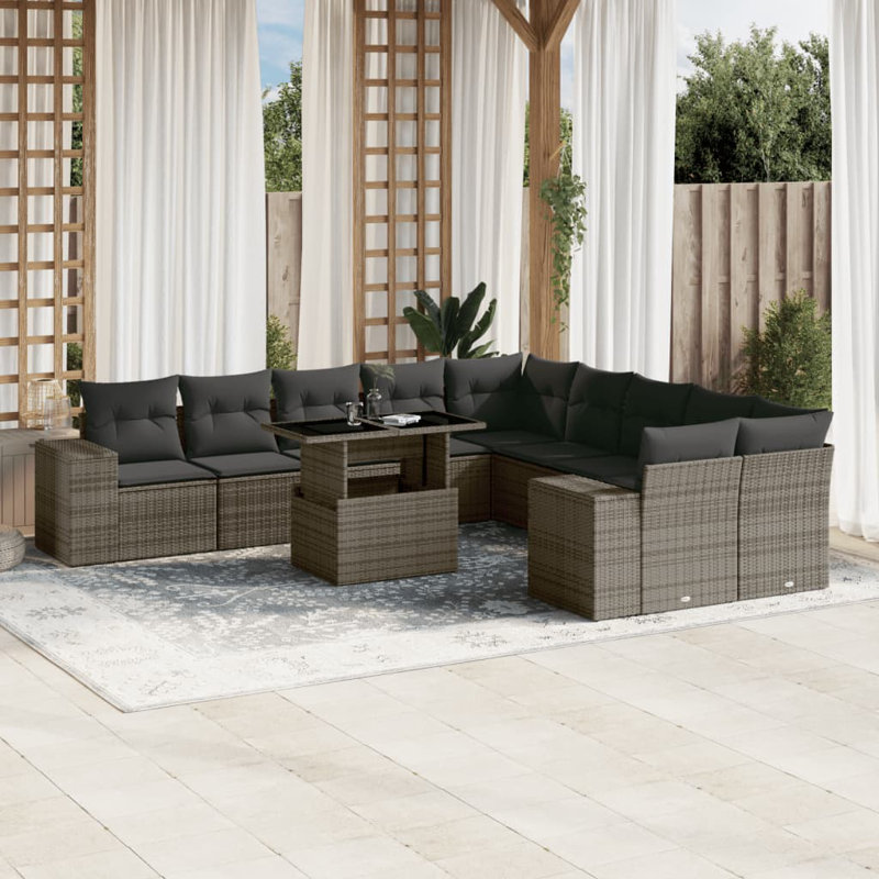 Ensemble de canapé de jardin en rotin poly Vidaxl
