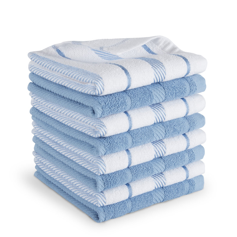 KITCHENAID Albany Dishcloth 8 Pack Set, 12"x12", Blue