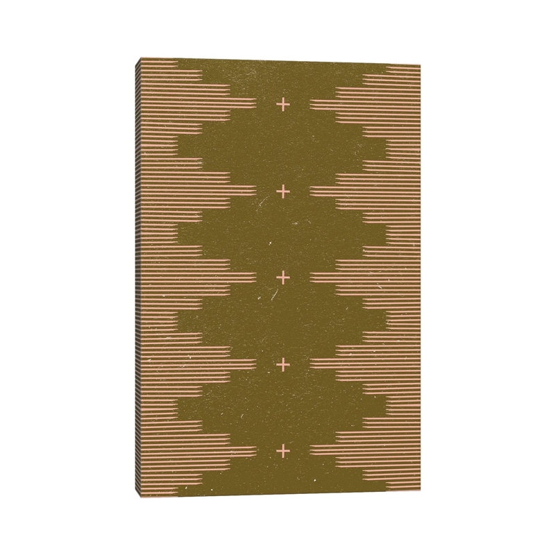 Southwestern Minimalist In Retro Green & Pink by Allie Falcon - Wrapped Canvas Print, 20.32 cm H x 30.48 cm W x 1.91 cm D