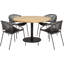 Duplantis 4 - Person Teak Patio Dining Set with Round Table-109024917
