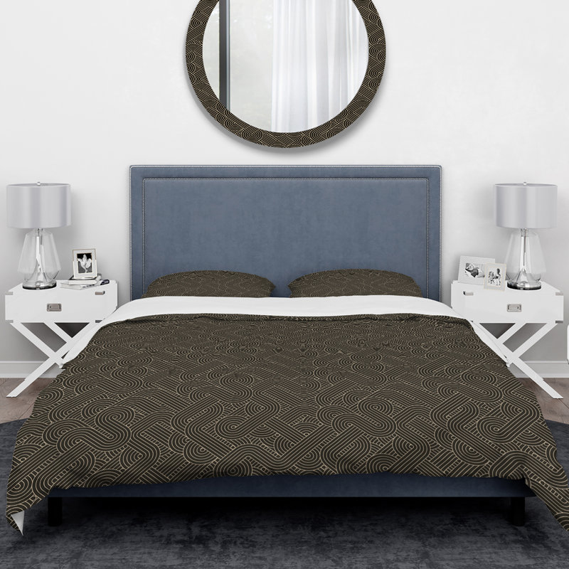 Traditional Polyester Geometric Shapes Duvet Cover, Twin Duvet Cover + 1 Sham