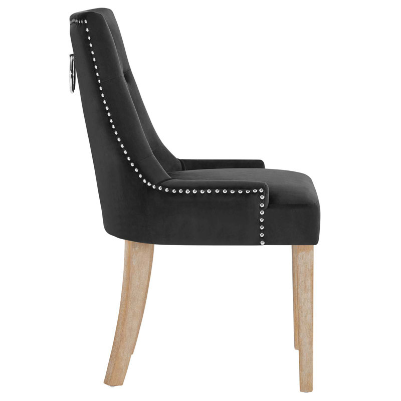 Pose Upholstered Fabric Dining Chair, Black, 4