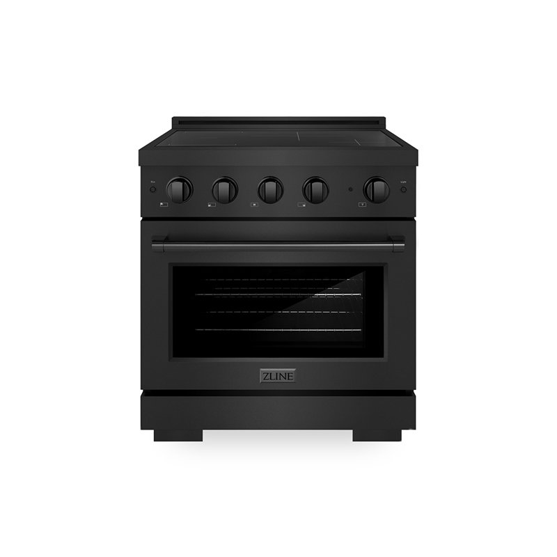 ZLINE Autograph 30 in. Paramount Induction Range with 4 Element Cooktop & Matte Black Accents, Black Stainless Steel