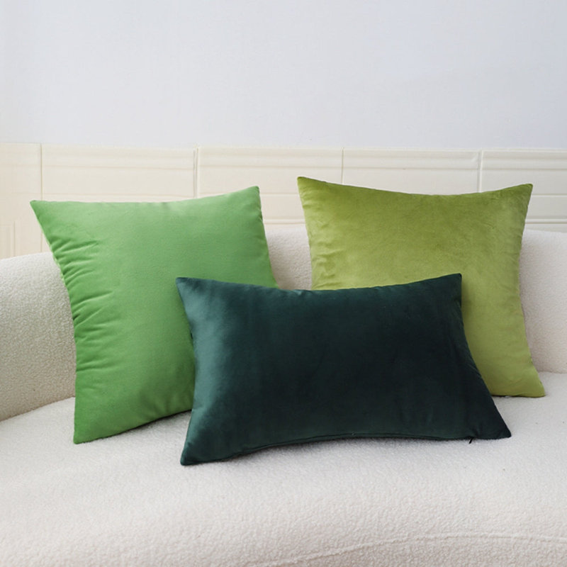 Dimensions du mélange de coussins décoratifs à double face: 20 po x 20 po avec insertions, Vert foncé / vert / olive