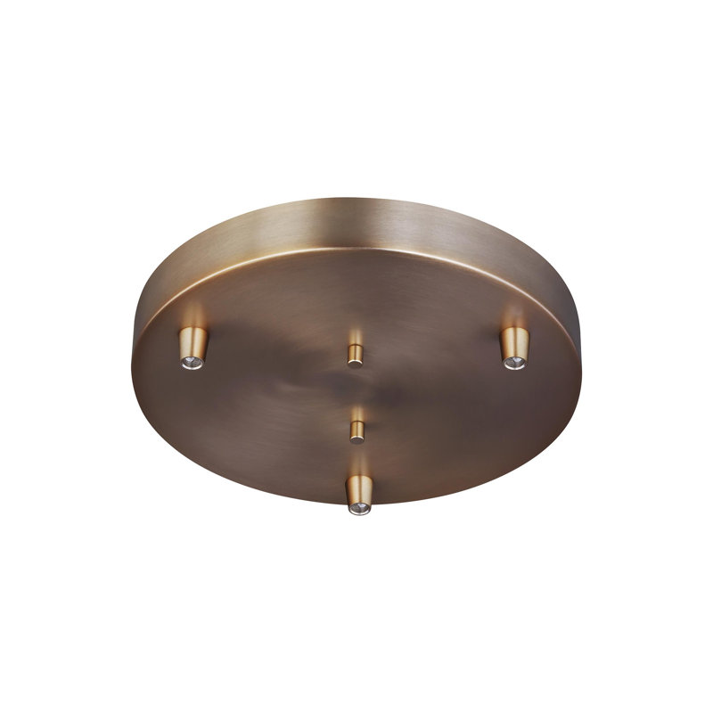 Wheelock 3 Light Cluster Canopy, Satin Bronze