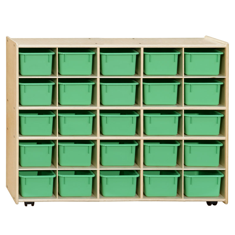 Casier 25 compartiments avec plateaux Contender, Assemblé, Vert