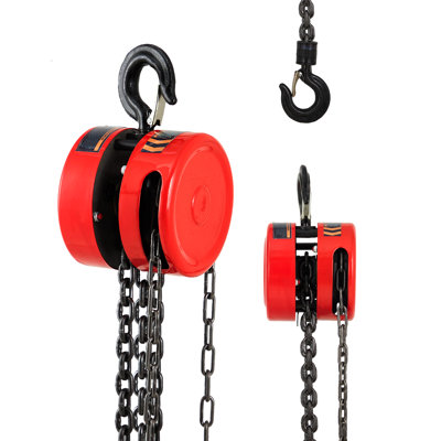 1 Ton Hand Chain Hoist – 2200 lbs Capacity, 10 FT Lift Height, G70 Alloy Steel Chain, Self-Locking Brake, 360° Swivel Hooks for Garage, Workshop & Construction