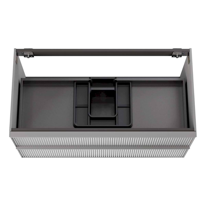 Astor 42" Single Vanity With Integrated White Solid Surfacetop, 36", Pearl