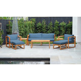 Outdoor 8 - Piece Teak Conversation Set