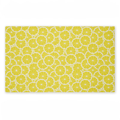 Tapis de porte d'extérieur à motif de citron Lque, par Anna Quach, 18 po x 30 po