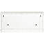 Console média en bois blanc vieilli de 60 pouces avec charme rustique, deux tablettes ouvertes pour les décorations et six compartiments de rangement dans les salons.
