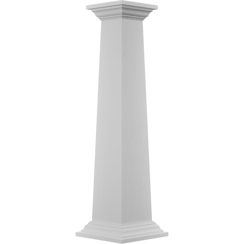 Ensemble de colonne carrée classique en PVC lisse lisse et standard Craftsman, H 48 po x l 15,63 po