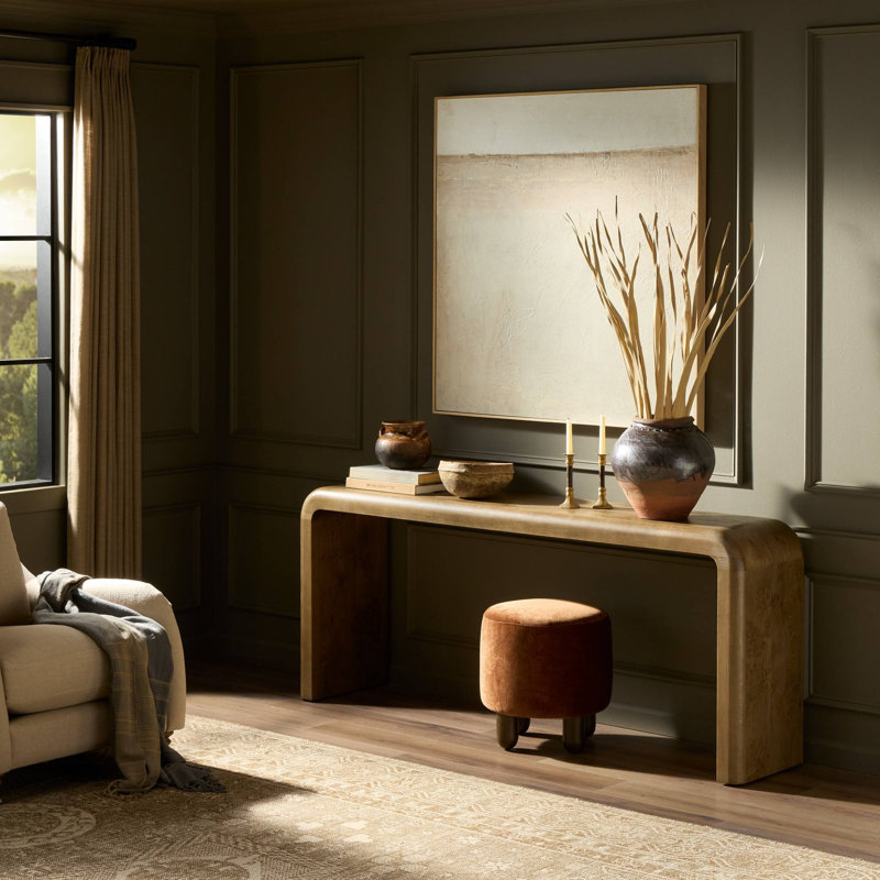Daven Console Table-Rye Medium Burl Oak Veneer