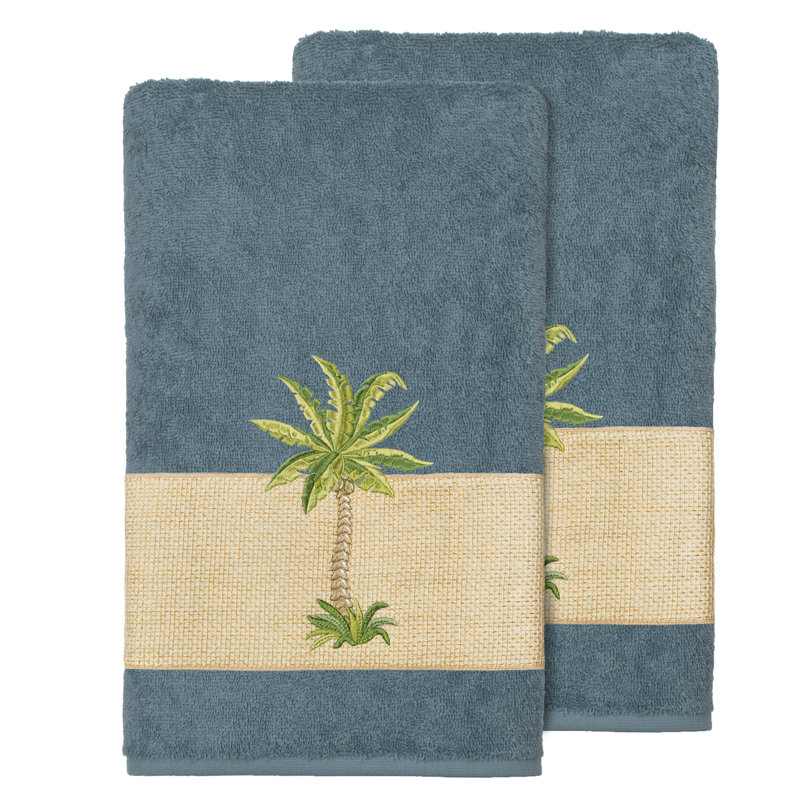 Ensemble de serviettes de bain en coton turc 2 pièces Colton, Bleu sarcelle