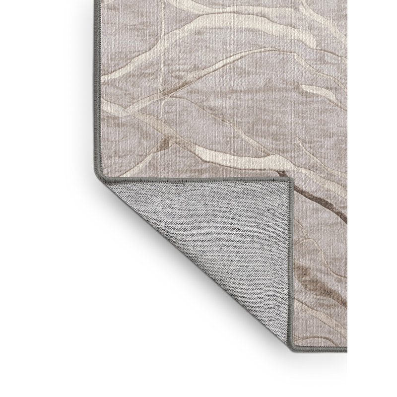 Machine Washable Gray Area Rug, Square 6'
