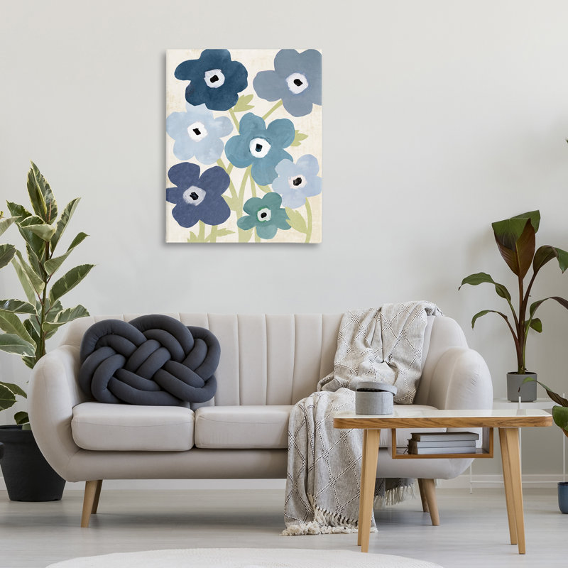 «Bright Blue Garden Buds», art mural par Susan Arnot, H 40 po x l 30 po