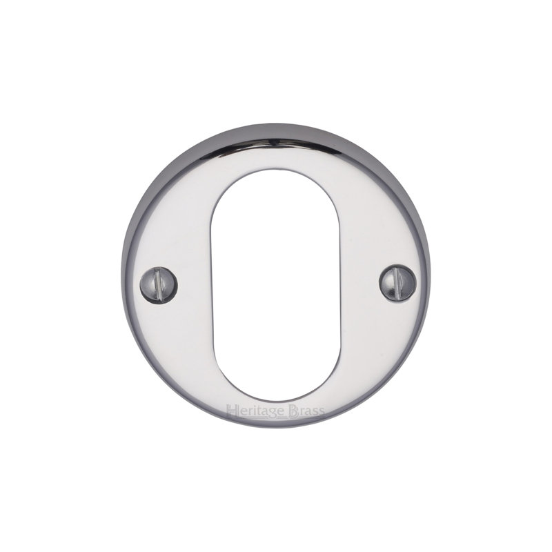 Heritage Brass Heritage Oval Profile Cylinder Escutcheon, Polished Chrome