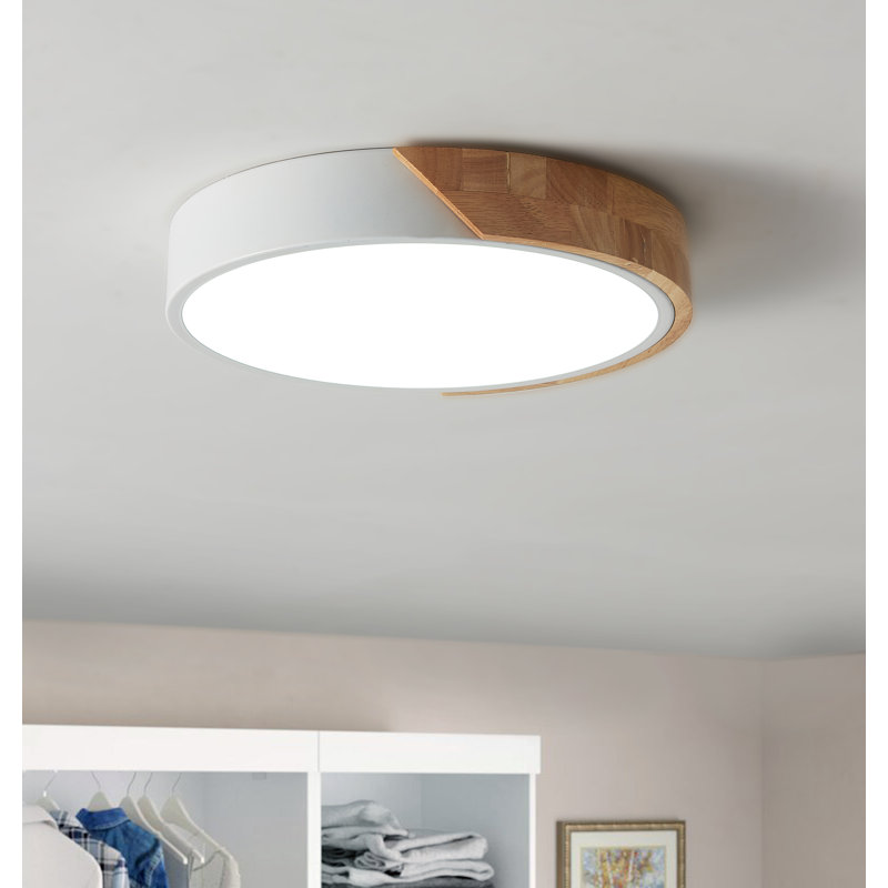 Luling Simply Design Energy-Saving Circle LED Dimmable Flush Mount Ceiling Light Fixture, White