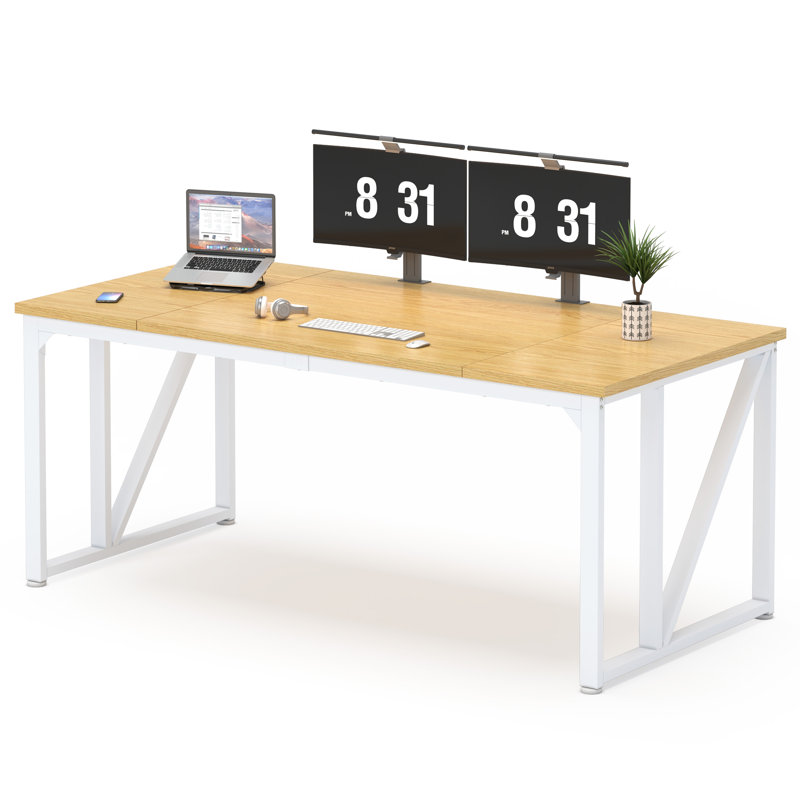 70×30.7 Inch Gaming Desk And Office Work Desk With Deeper Thick Desktop For Home Office, Natural Wood Finish | Gift Idea