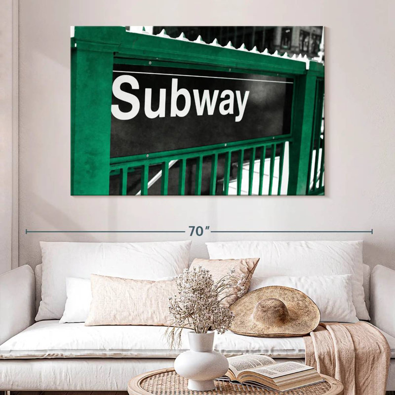 Enseigne de métro Mehar, H 34 po x l 51 po