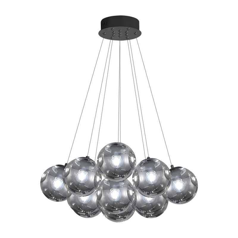 Lustre 13 lumières noir et noir
