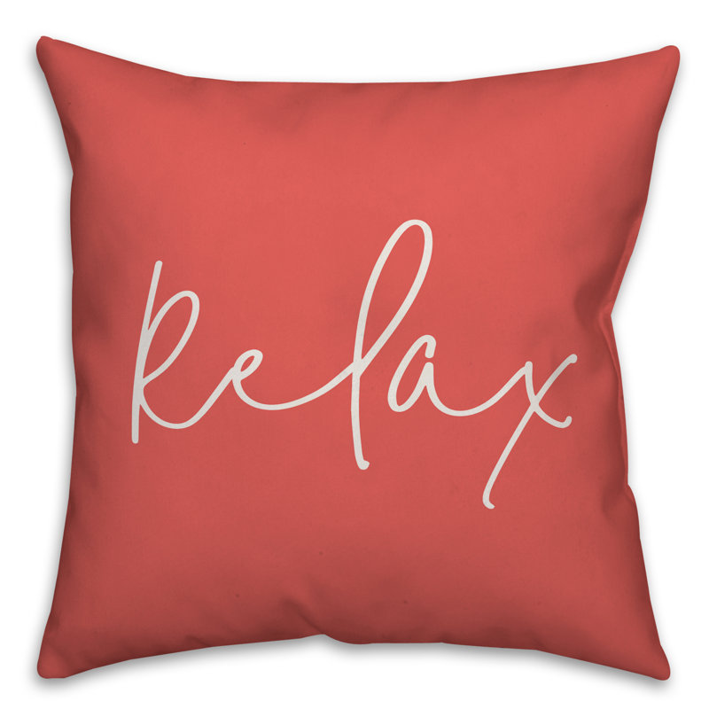 Housse et insert de coussin décoratif carré Whimsical Diamond Relax, H 20 po x l 20 po, Corail