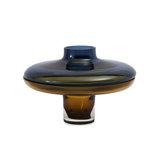 Low Amber Over Cobalt Vase