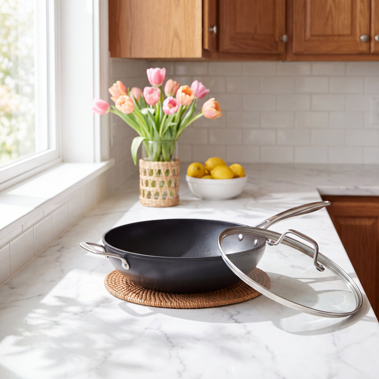 Stir Fry Wok with Glass Cover