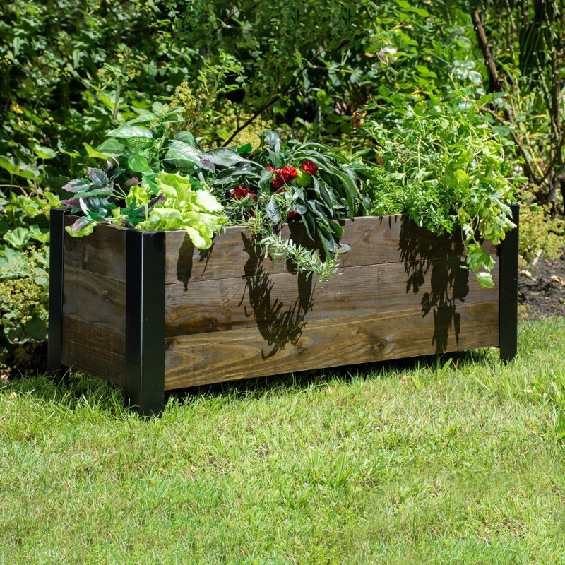 Wood Planter Box, 15.35" H x 12.60" W x 37" D, Cocao Brown