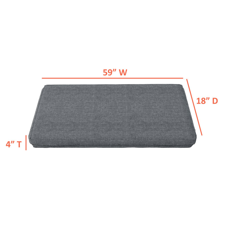 Polyester Box Cushion Sofa Slipcover, 45.7cm H x 149.9cm W x 10.2cm D, Light Grey Polyester