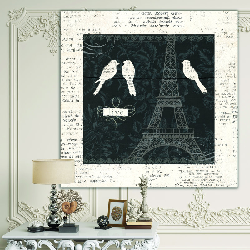«Paris Vintage Collage II», reproduction d'art sur toile tendue, H 30 po x l 30 po x P 1 po