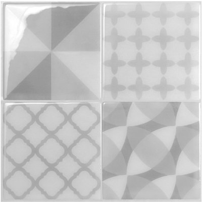 Peel and Stick Gel Backsplash Tile Vintage 9'' x 9''