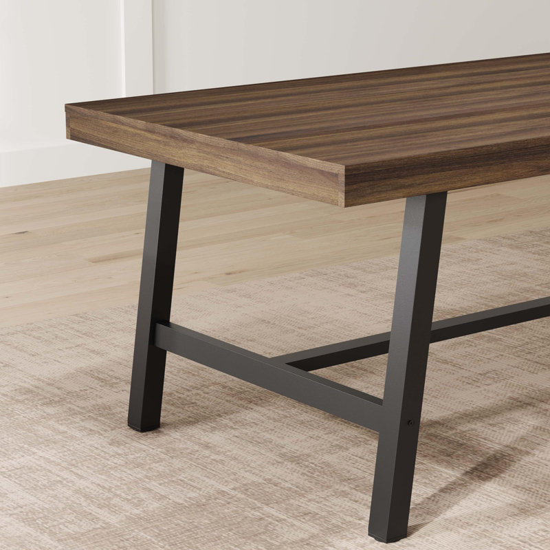 Table de salle à manger industrielle pour 6 à 8 personnes, 70,87 po, Marron foncé