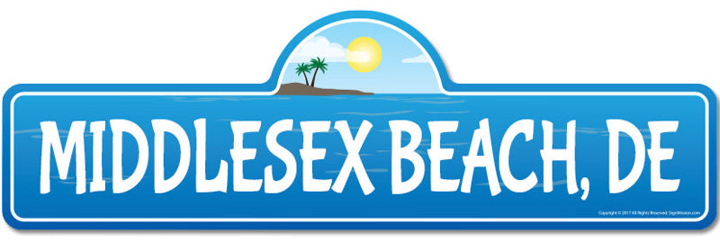 Plaque de rue Middlesex Beach en plastique robuste 6 po x 18 po