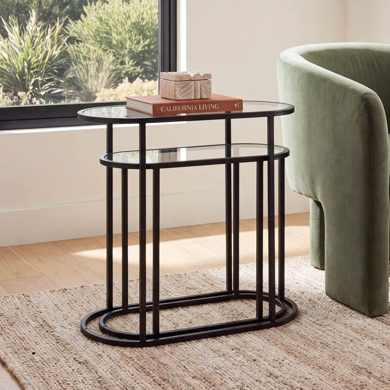 Eboni Glass End Table