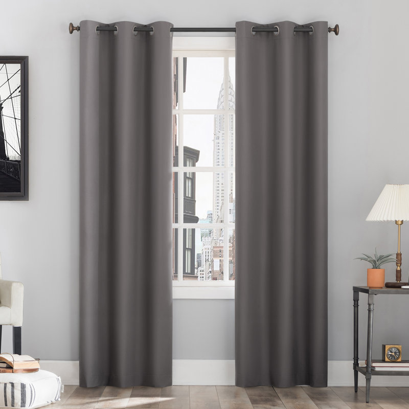 Panneau de rideau occultant 100% thermique avec œillets - Basics by Wayfair ™, L 40 po x L 84 po, Gris