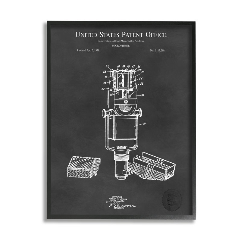Schéma détaillé d'un micro noir, L 24 po x H 24 po, Giclée encadrée noir minuit