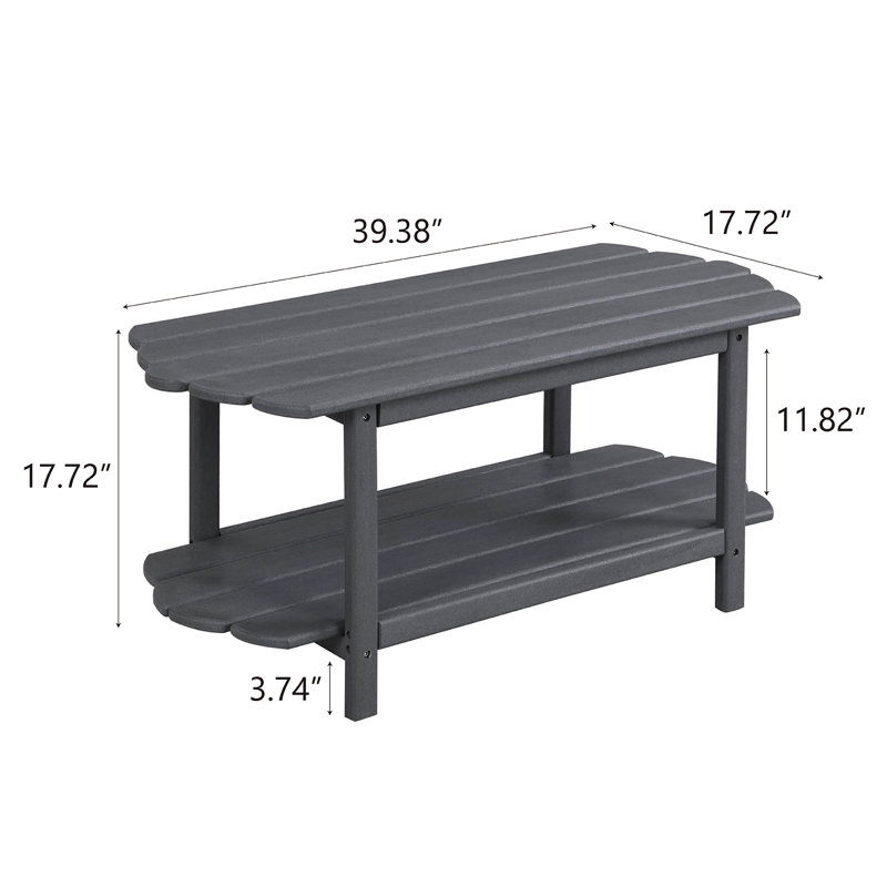 Bolebroke Square HDPE Outdoor Coffee Table, Gray