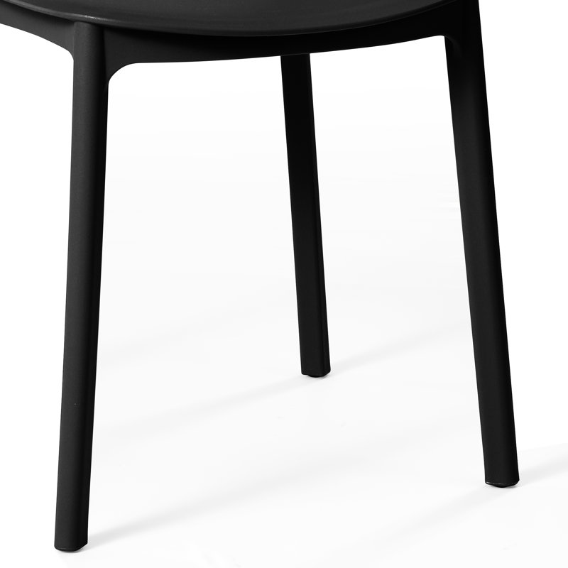 Outdoor Stacking Dining Side Chair, Black