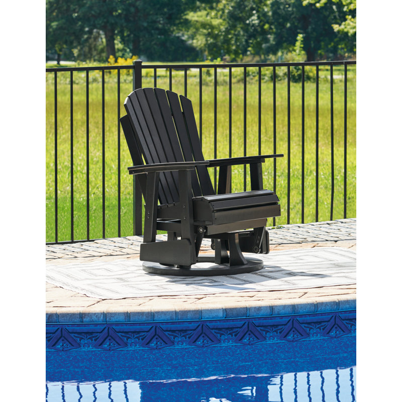 Lynbrook High - Density Polyethylene (HDPE) Gliding Adirondack Chair, Black